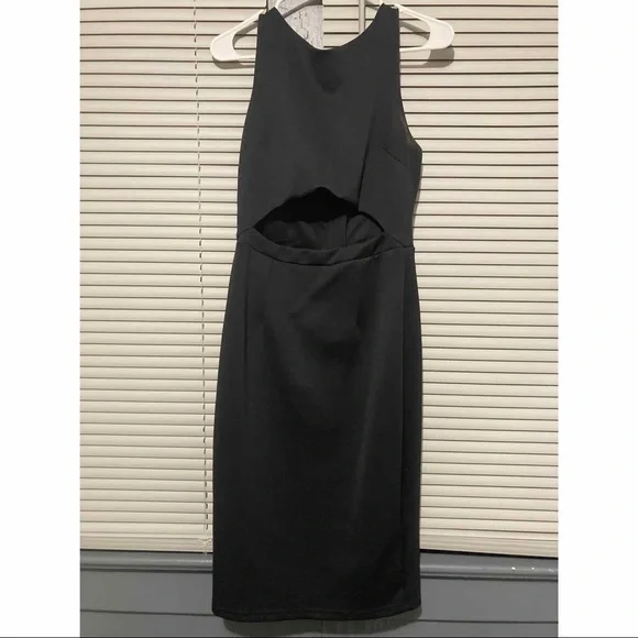 asos black cut out dress ASOS Design - Cut Out Detail Midaxi Dress - Women - Cotton/Spandex - 4 US